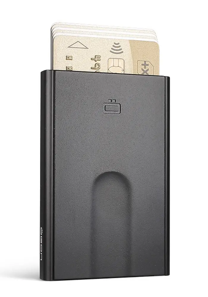 Portafoglio in alluminio Ogon Design Slider Opium Black