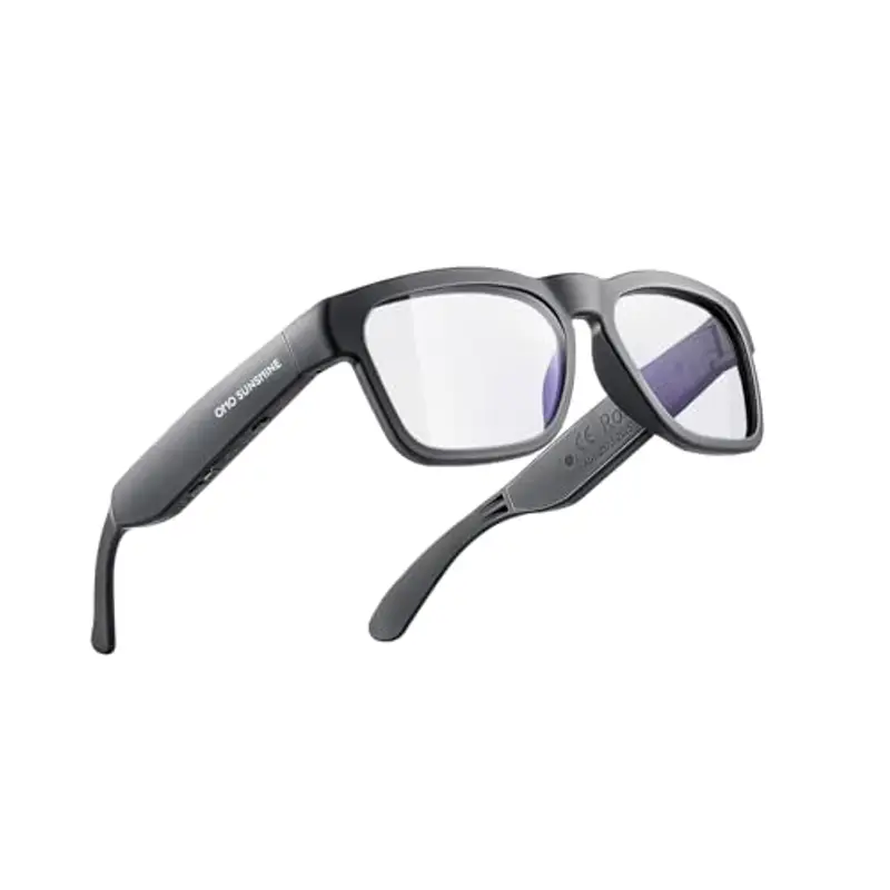 OhO Audio Safety Glasses, Voice Control and Open Ear Style Listen Music and Calls with Volume UP and Down,Bluetooth 5.2 and IP44 Waterproof Feature