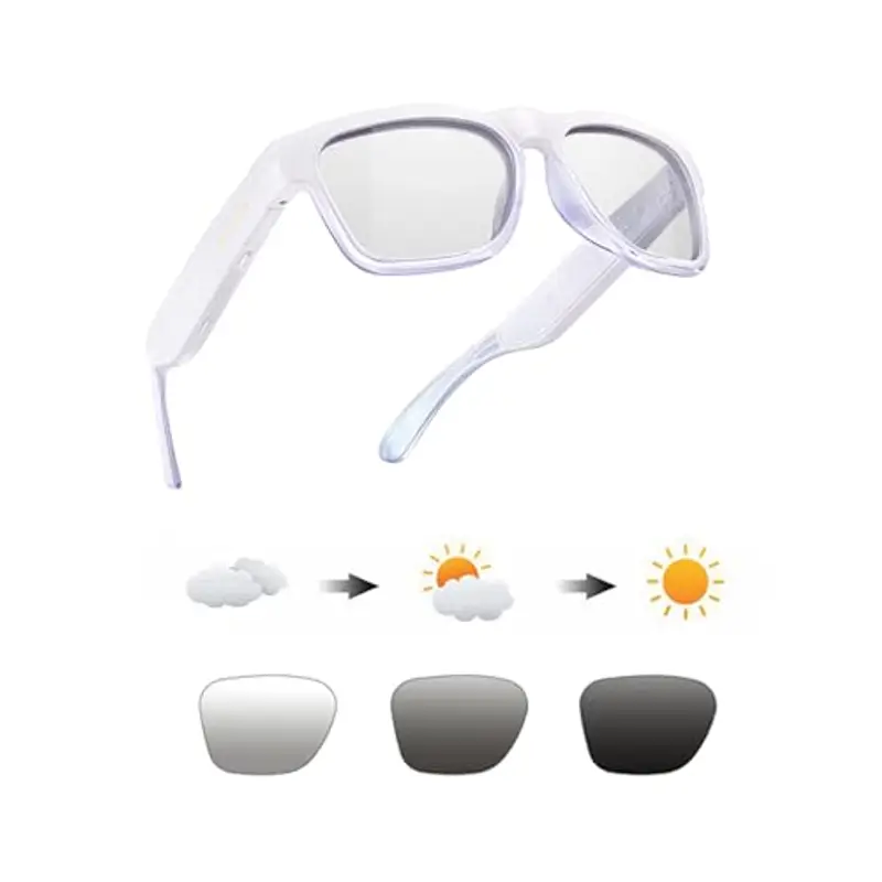 OhO, Occhiali da sole resistenti all'acqua, con Bluetooth, alla moda, per ascoltare musica e telefonare, con lenti polarizzate UV400