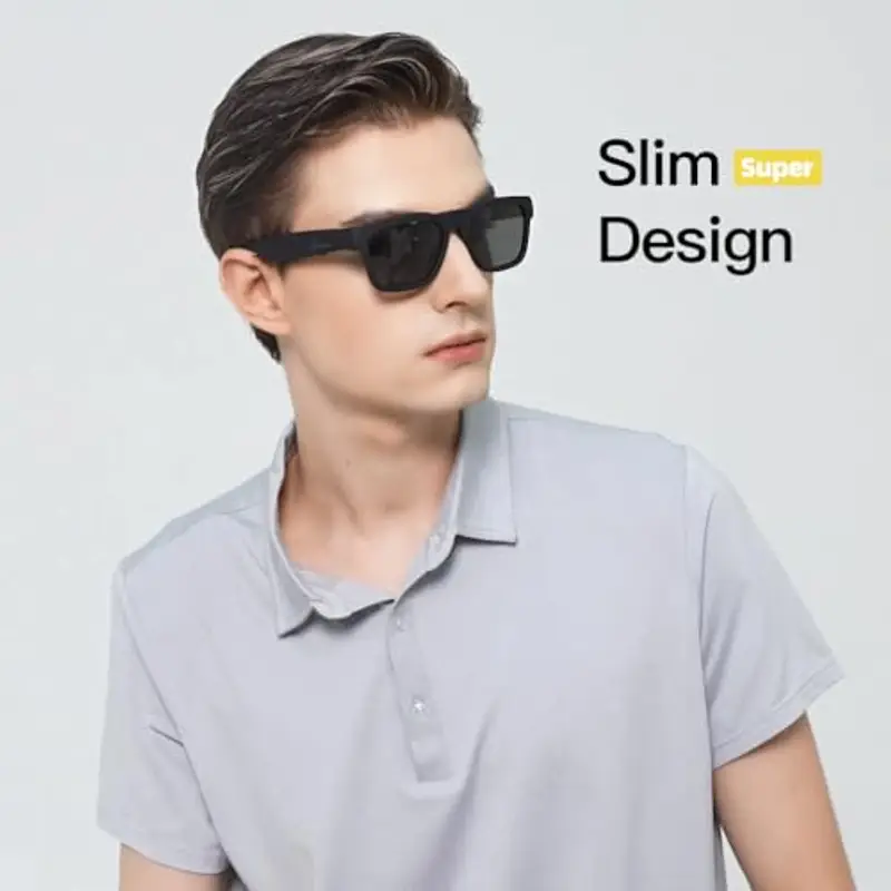 OhO, Occhiali da sole smart con controllo vocale e vivavoce, per ascoltare musica e chiamate, con pulsante per aumentare e diminuire il volume, Bluetooth 5.0 e certificato di impermeabilità IP44, per miniatura 2