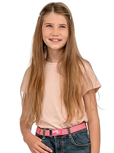 Olata Cintura da Bambina con Brillantini, Elastica e con Chiusura a Gancio e a Strappo (1-6 Anni). Lilla con Argento miniatura 2