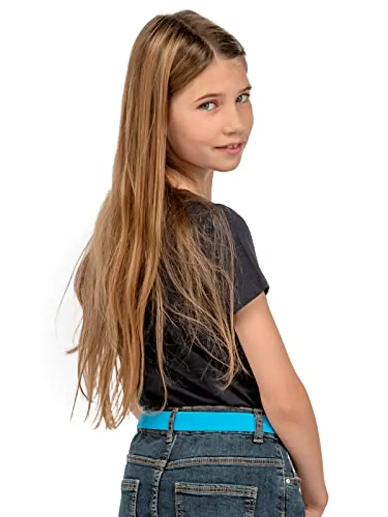 Olata Cintura Elastica da Bambina, Chiusura a Scatto con Gancio, Motivo con Fiore (1-6 Anni). Fuscia Rosa miniatura 3