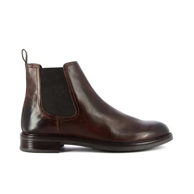 Stivaletti marroni in pelle da uomo modello chelsea