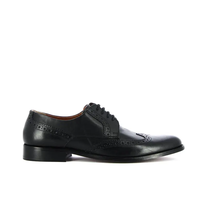 Stringate nere brogue in pelle