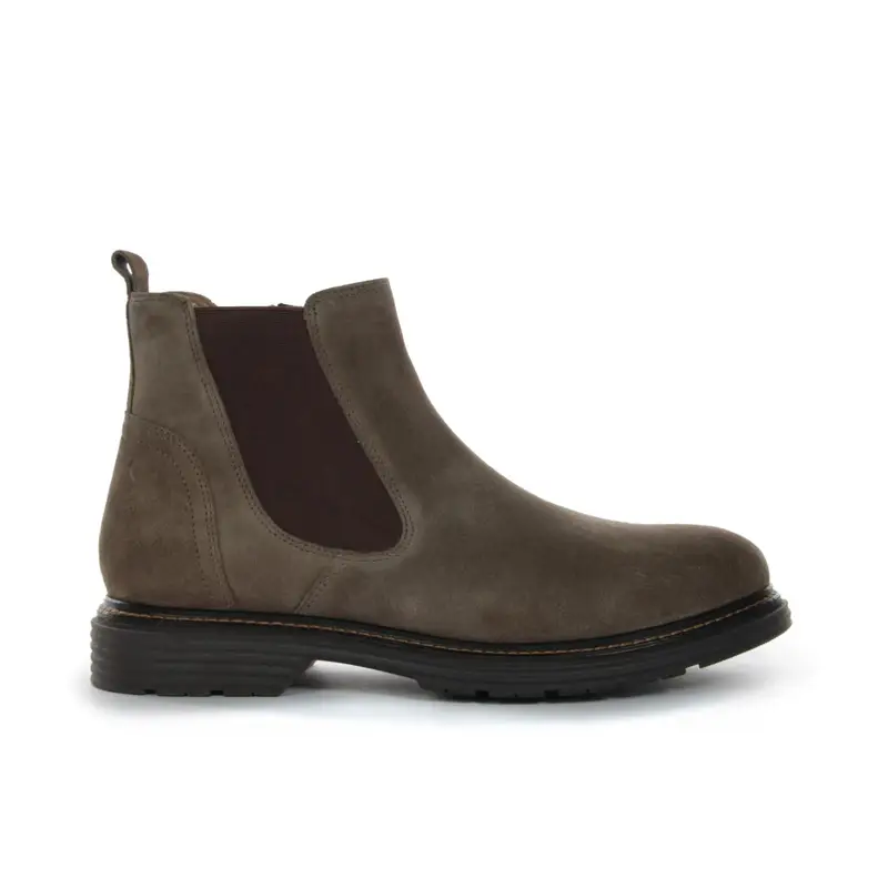 Stivaletti beige in suede modello chelsea