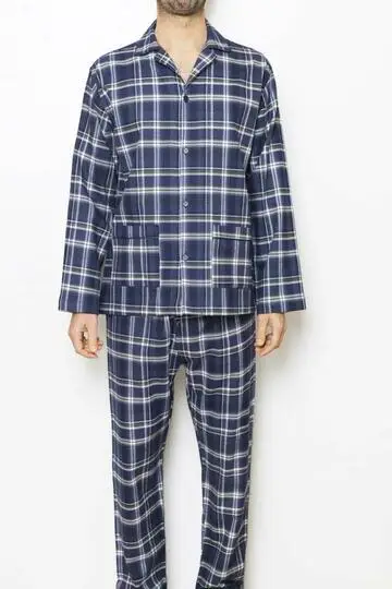 Pigiama uomo aperto in tessuto di flanella leggera Olimpia 813