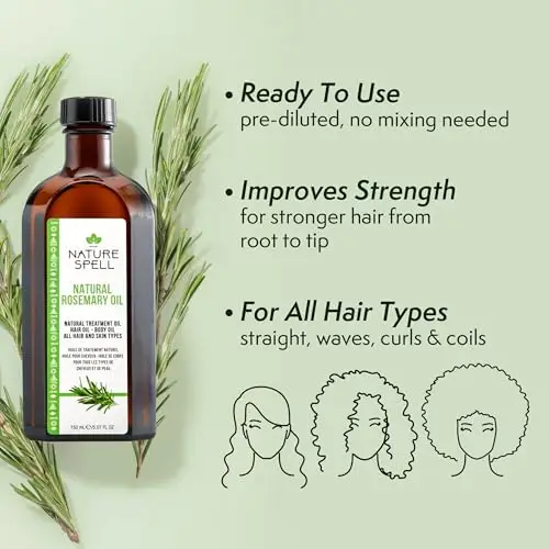 Olio di Rosmarino Nature Spell per Capelli e Pelle 150 ml, Favorisce la Crescita dei Capelli, Trattamento per Capelli miniatura 2