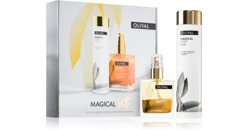 Magical confezione regalo nutriente e idratante latte nutriente corpo 200 ml + olio secco multifunzione con glitter per viso, corpo e capelli 5