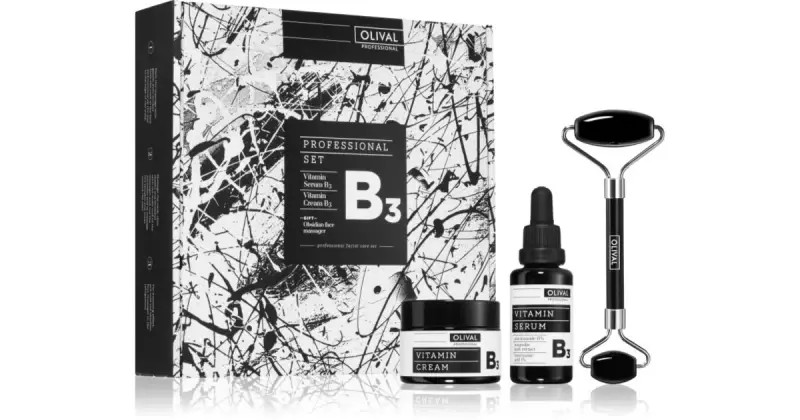 Professional B3 kit per la cura del viso per pelli grasse e miste crema alle vitamine per pelli grasse e miste 50 ml + siero viso leggero per p