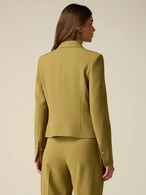 Blazer corto monopetto Donna, Verde miniatura 2