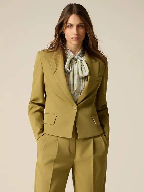Blazer corto monopetto Donna, Verde