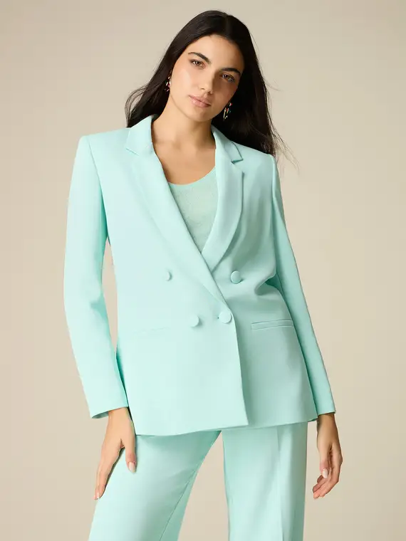 Blazer doppiopetto in tessuto crêpe Donna