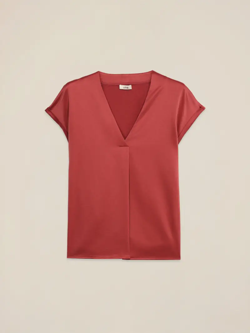 Oltre - Blusa in raso con scollo a V Donna, Taglia: 40