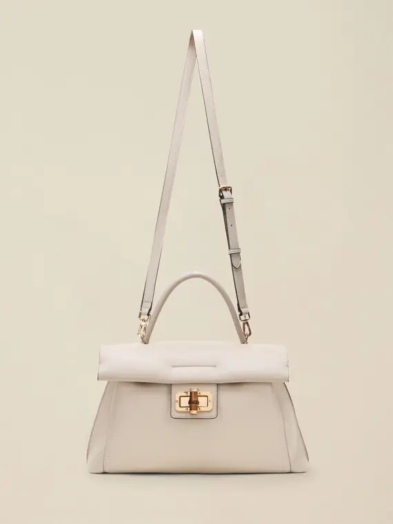 Borsa a tracolla con twist lock Donna, Beige miniatura 2