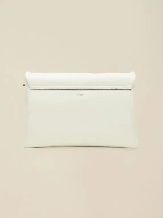 Borsa a tracolla in vera pelle Donna, Bianco miniatura 2