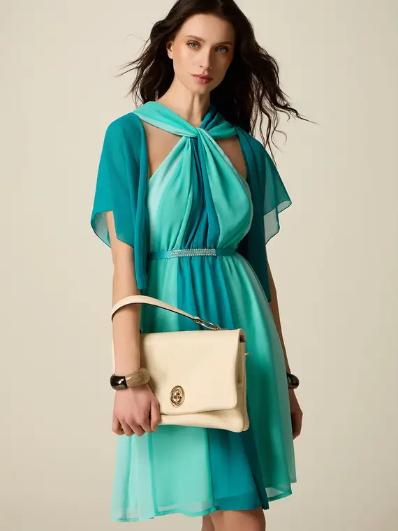 Borsa a tracolla in vera pelle Donna, Bianco