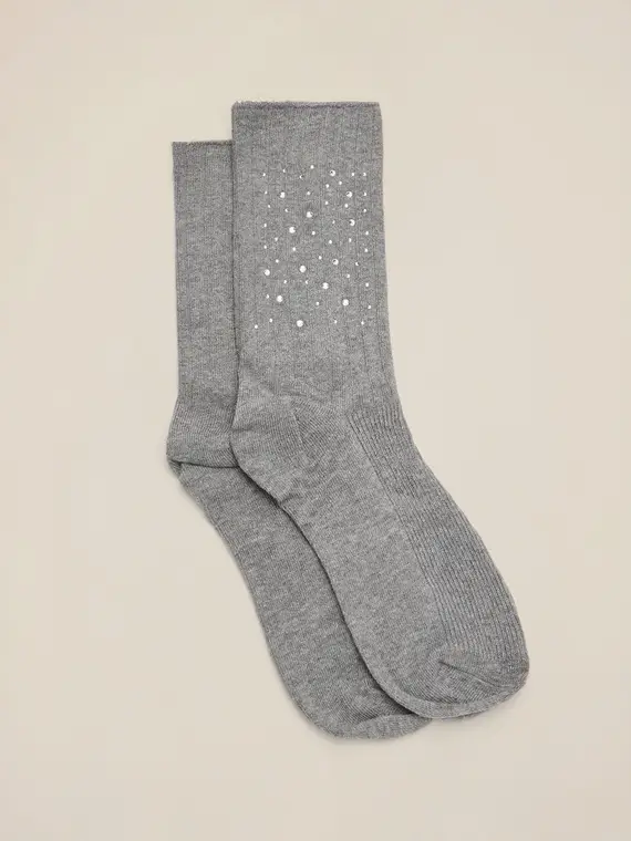 Calzini con applicazioni decorative Donna, Grigio