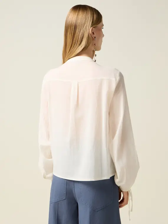 Camicia con volant Donna, Bianco miniatura 2