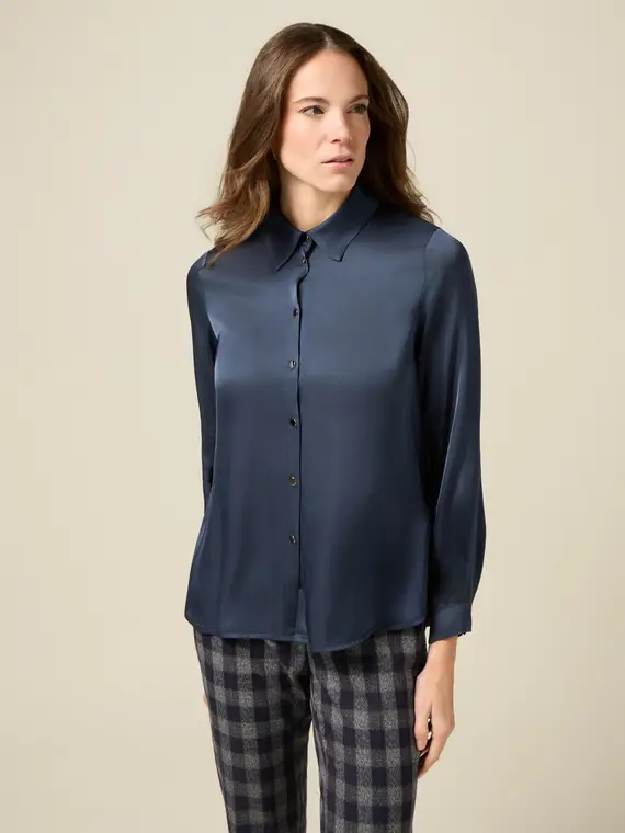 Camicia in raso di viscosa Donna