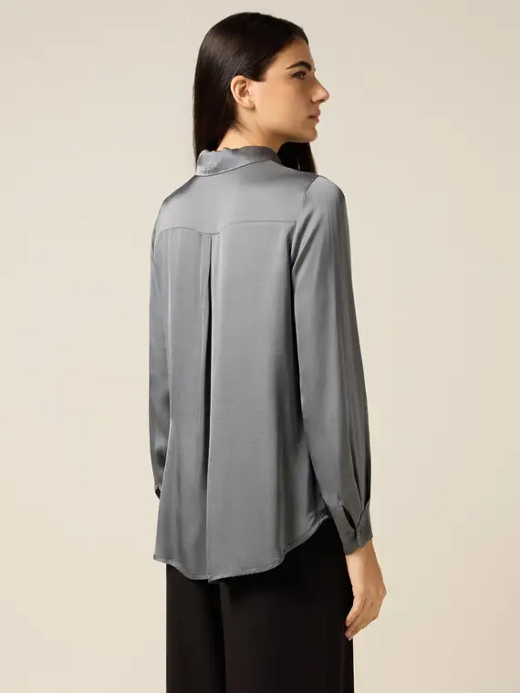 Camicia in raso di viscosa Donna miniatura 2