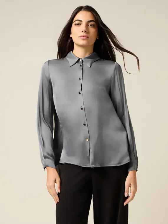 Camicia in raso di viscosa Donna