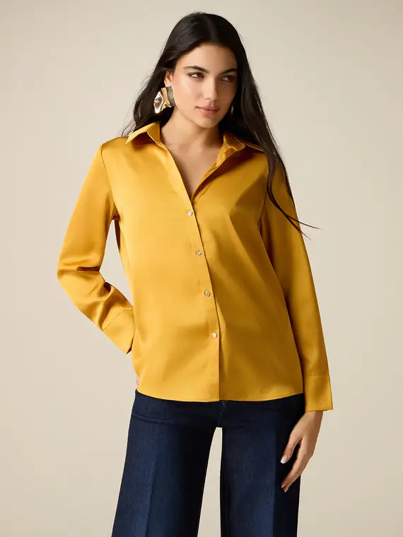 Camicia in raso Donna, Giallo