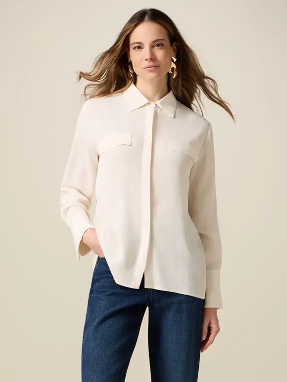 Camicia in viscosa Donna, Bianco