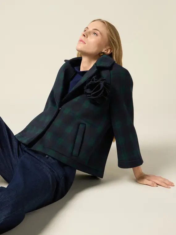 Cappa in scuba con spilla Donna, Blu