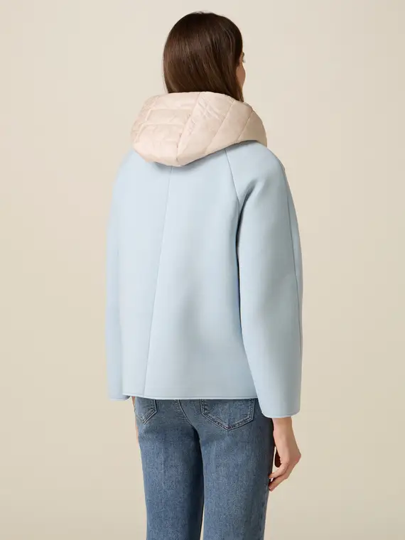 Cappotto corto in scuba con parti trapuntate Donna, Azzurro miniatura 2