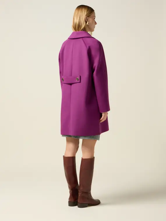 Cappotto midi con bottoni Donna, Viola miniatura 2