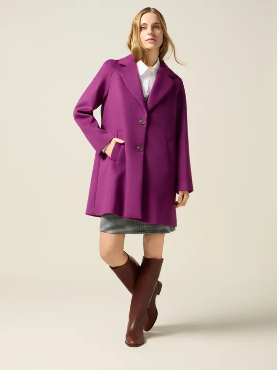 Cappotto midi con bottoni Donna, Viola