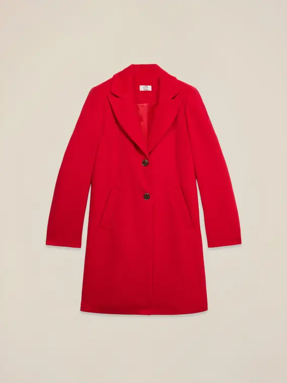 Cappotto monopetto Donna, Rosso
