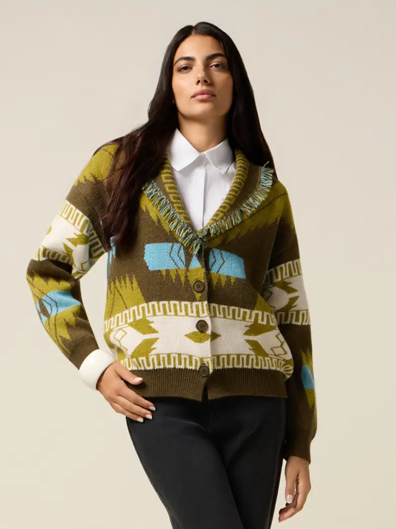 Oltre Cardigan Donna Verde 2187411