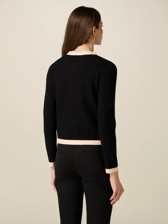 Oltre Cardigan Donna Nero 4244811 miniatura 2