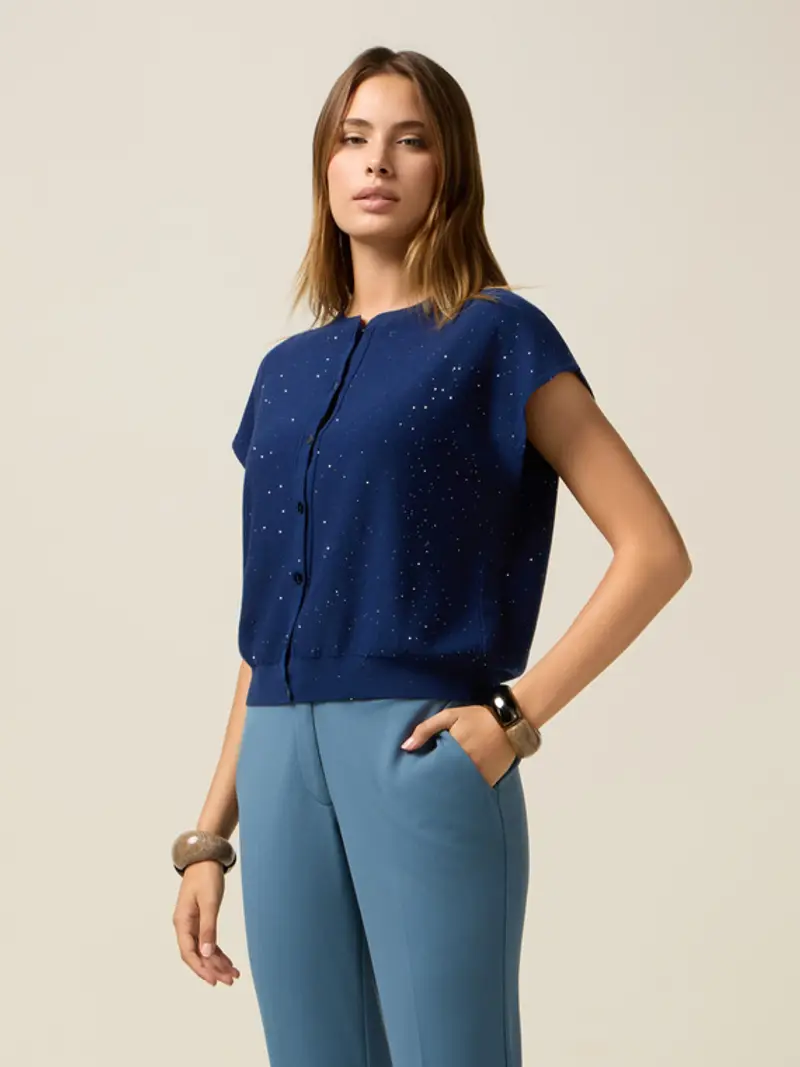 Oltre Cardigan Donna Blu 2187425
