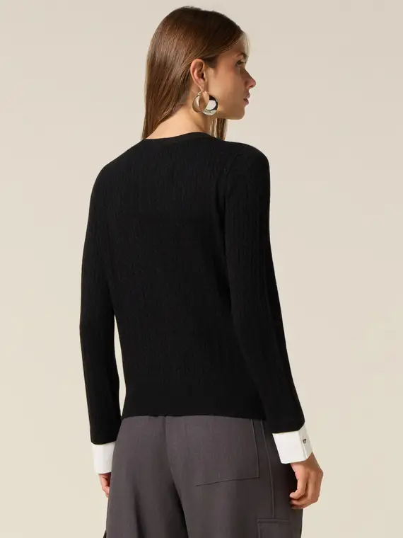 Oltre Cardigan Donna Nero 3368168 miniatura 2