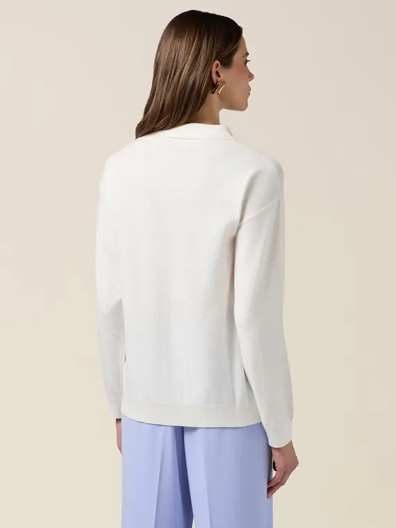 Oltre Cardigan Donna Bianco 4244817 miniatura 2