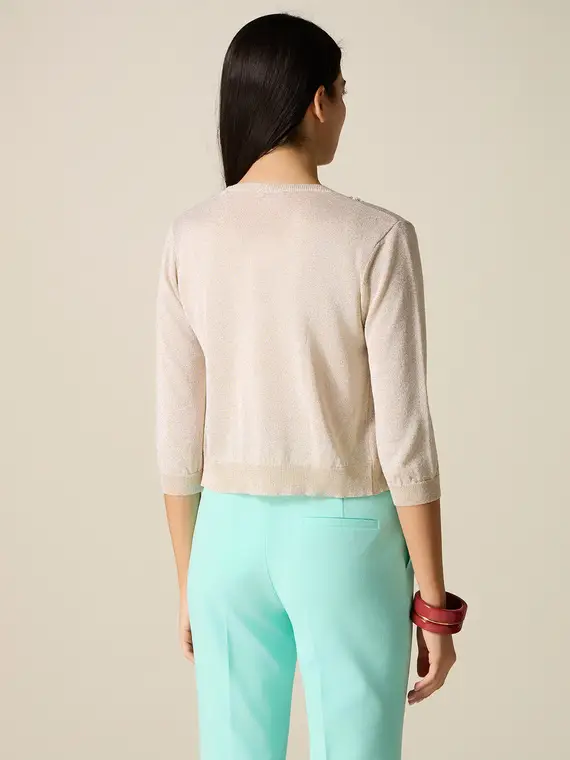 Oltre Cardigan Donna Oro 4244821 miniatura 2
