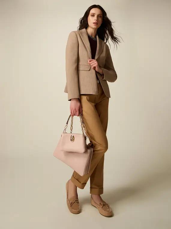 Chinos in gabardine misto cotone Donna, Marrone