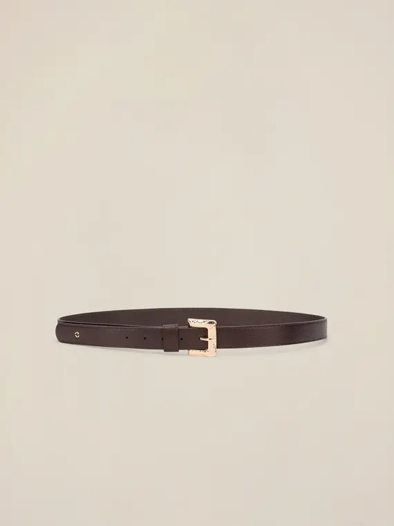 Cintura con fibbia dorata Donna, Marrone