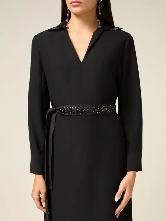 Cintura in gros grain con castoni Donna