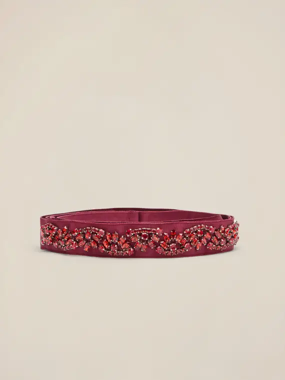 Cintura in tessuto con applicazioni Donna miniatura 2