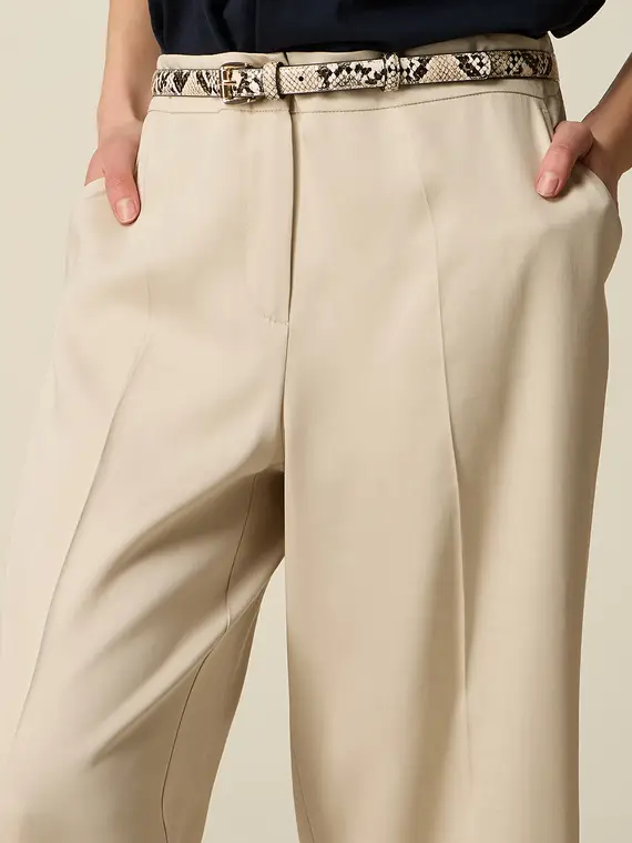 Cintura sottile effetto rettile Donna, Beige