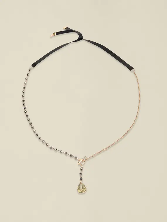 Collana asimmetrica con ciondolo Donna, Oro miniatura 2