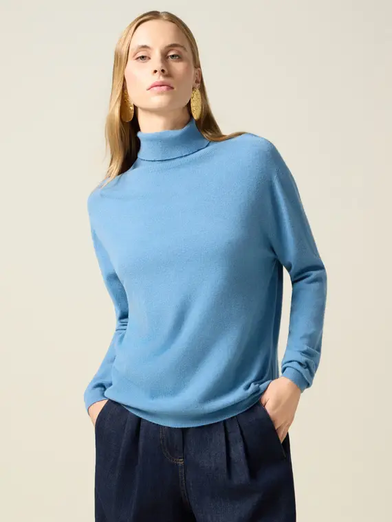 Dolcevita in maglia fine misto viscosa Donna