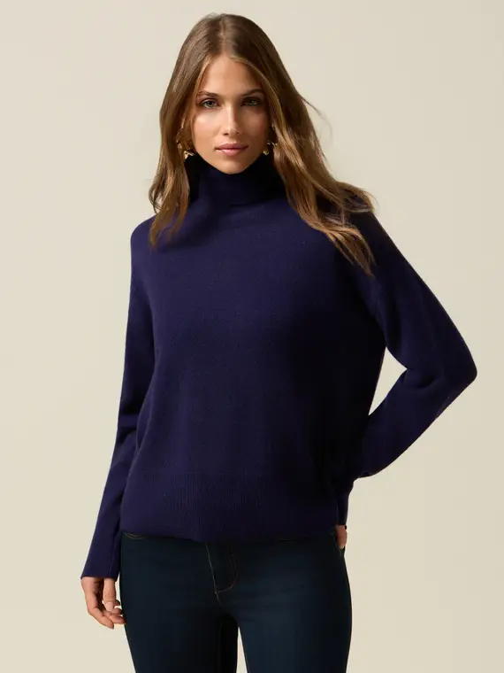 Dolcevita in puro cachemire Donna, Blu