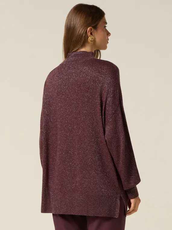 Dolcevita lurex misto cashmere Donna, Bordeaux miniatura 2