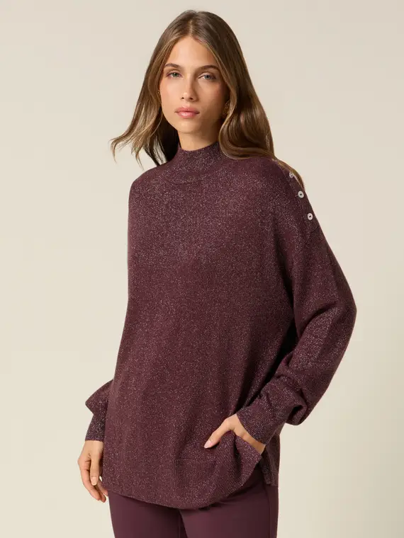 Dolcevita lurex misto cashmere Donna, Bordeaux