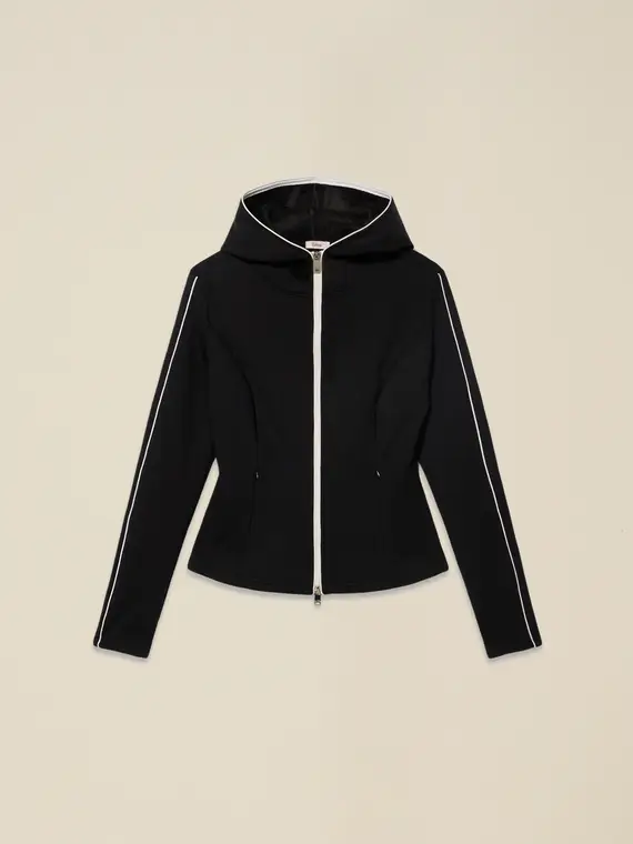 Felpa in scuba con interno peloso Donna