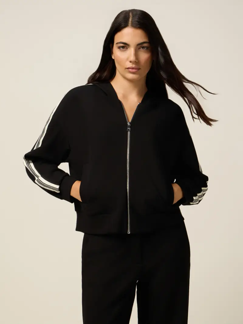 Oltre - Felpa soft touch con zip e cappuccio Donna, Taglia: XS